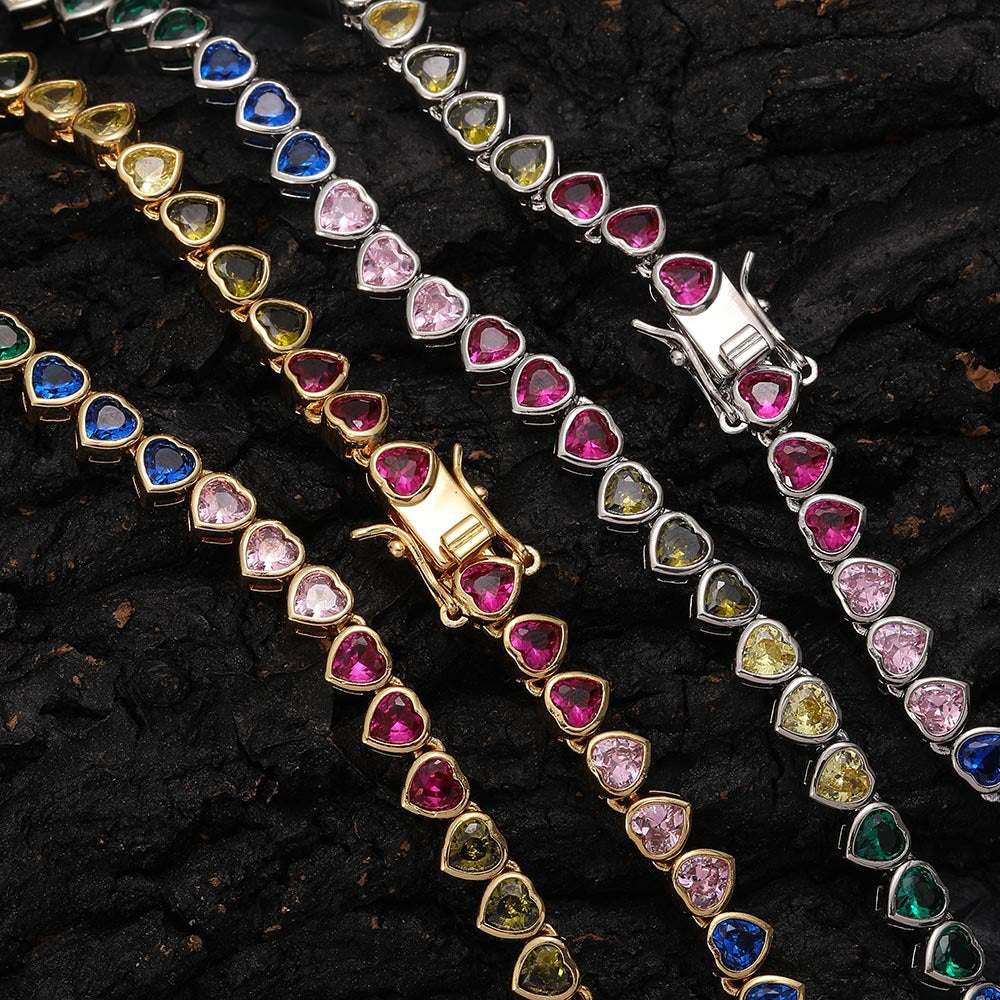 Harry Winston heart gemstone diamond tennis link rainbow multicolored frank ocean kandi man blonded instagram flower bracelet diamond rave bracelet daisy Homer Drake Kanye West
