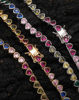 Harry Winston heart gemstone diamond tennis link rainbow multicolored frank ocean kandi man blonded instagram flower bracelet diamond rave bracelet daisy Homer Drake Kanye West