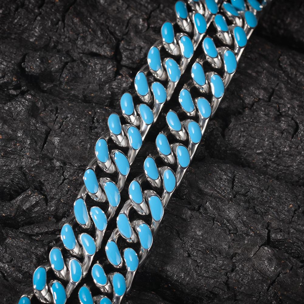 Louis Vuitton Cuban Chain Bracelet Blue in Metal/Enamel with