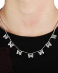 Farfetch Eyefunny diamond butterfly pendant choker necklace 