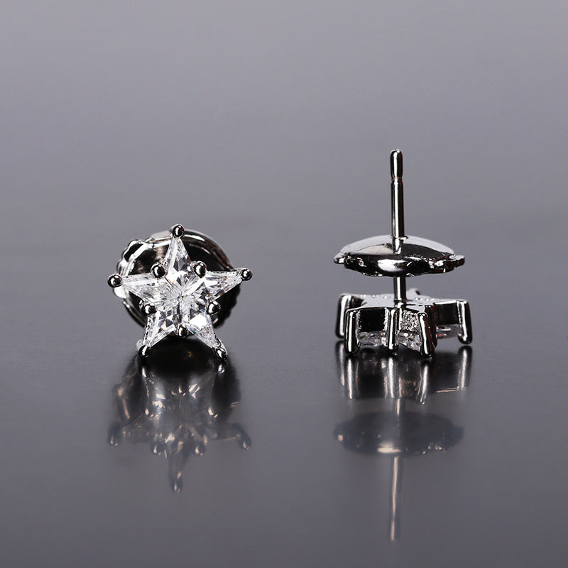 eyefunny star diamond stud earring white gold yellow gold jbalvin nigo