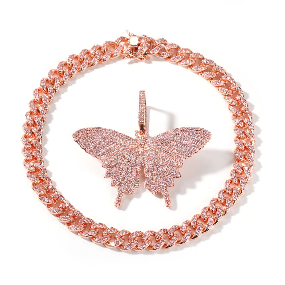 Kylie Jenner Butterfly Coupe pendant necklace chain diamond asap mob awge icebox