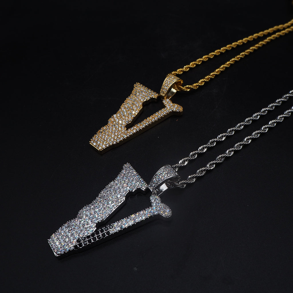 asap bari asap rocky vlone v pendant necklace chain diamond lil uzi vert playboi carti jeweler