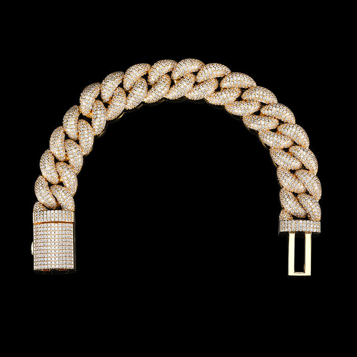 14mm rounded bubble cuban links necklace/bracelet chain 3D diamons vvs ifandco shopgld