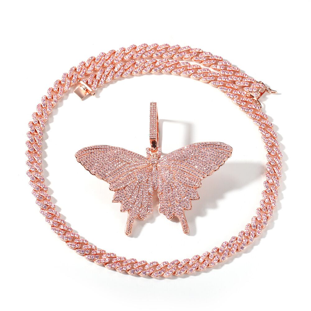 Kylie Jenner Butterfly Coupe pendant necklace chain diamond asap mob awge icebox