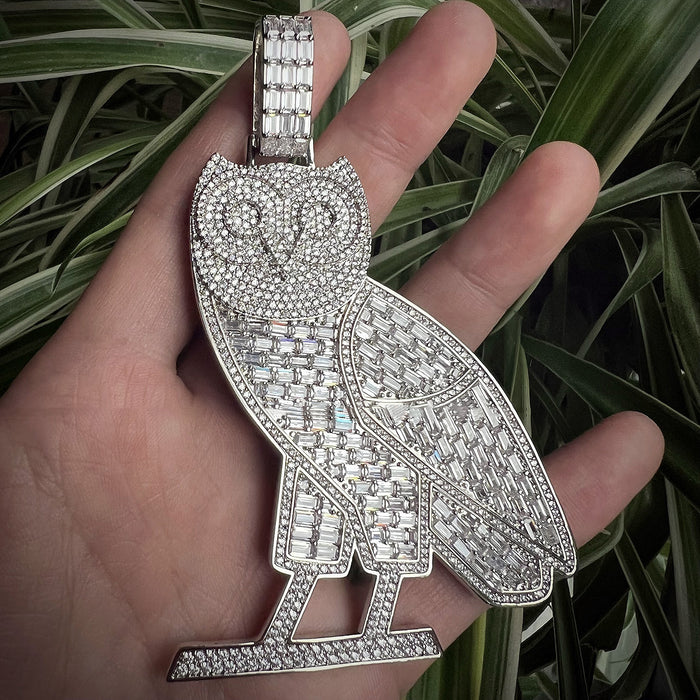 Iced Out OVO owl  pendant necklace with free matching chain included. As seen on Drake ifandco custom diamond necklace buy ovo merch drake concert