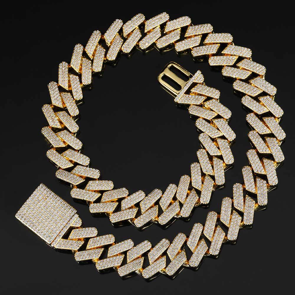 20mm curb cuban link three row highest quality gold diamond vvs ifandco icebox on lil uzi vert playvboi carti