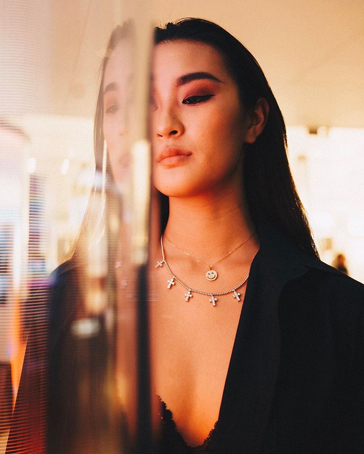 EYEFUNNY cross smiling face pendant necklace chain diamond vvs アイファニー POGGY KIM JONES VIRGIL JBALVIN