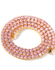 4MM Solitaire Pink Simulated Diamonds Tennis Chain ifandco kylie jenner cardi b shopgld 