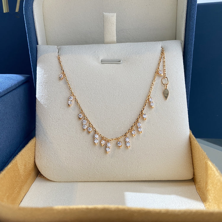 Kylie Jenner Tiffany diamonds dangling choker chain necklace hw Harry Winston