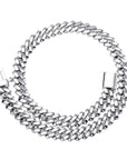 solid special clasp 18mm curb cuban link chain necklace bracelet yellow gold white gold solid silver 925 sterling vermeil