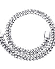 solid special clasp 18mm curb cuban link chain necklace bracelet yellow gold white gold solid silver 925 sterling vermeil