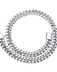 solid special clasp 18mm curb cuban link chain necklace bracelet yellow gold white gold solid silver 925 sterling vermeil