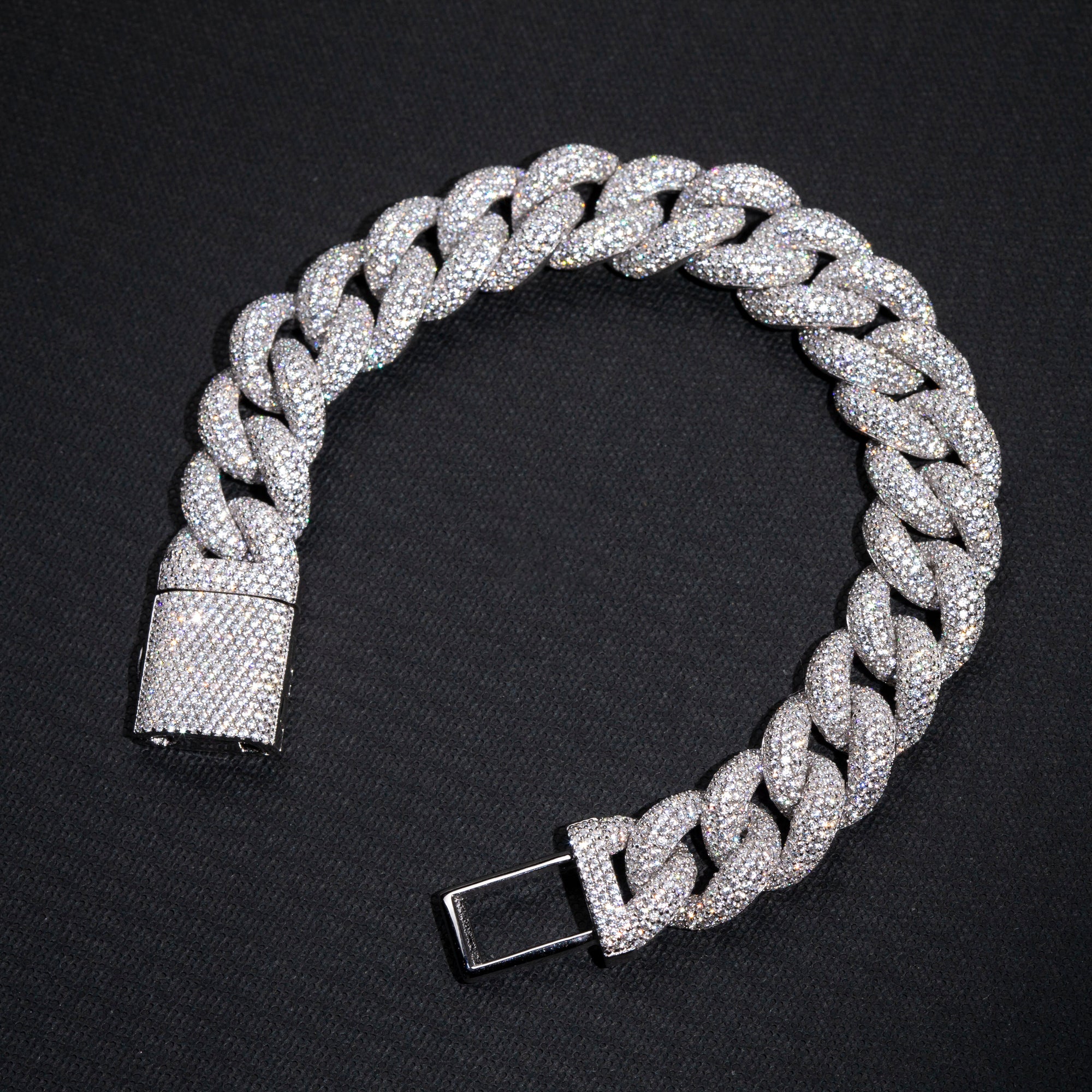 15mm rounded bubble cuban links necklace/bracelet chain 3D diamons vvs ifandco