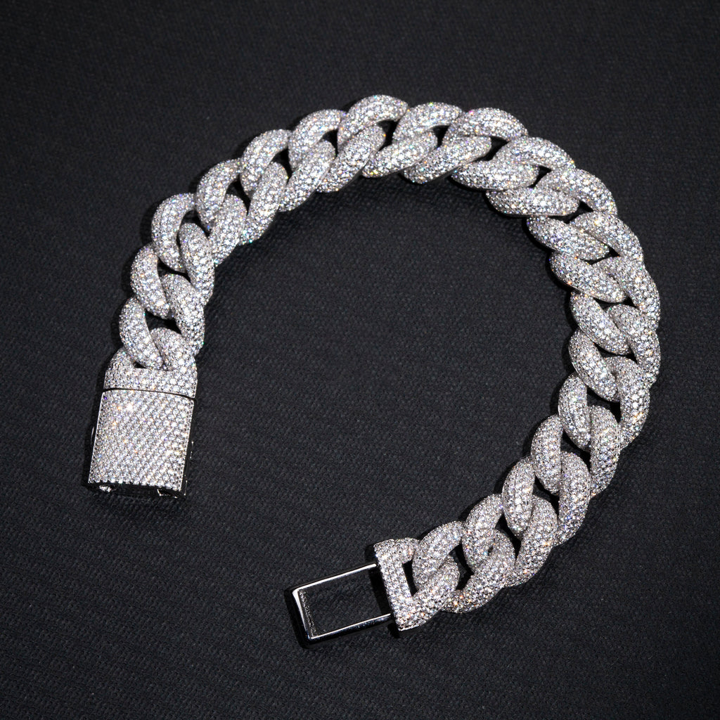 15mm rounded bubble cuban links necklace/bracelet chain 3D diamons vvs ifandco