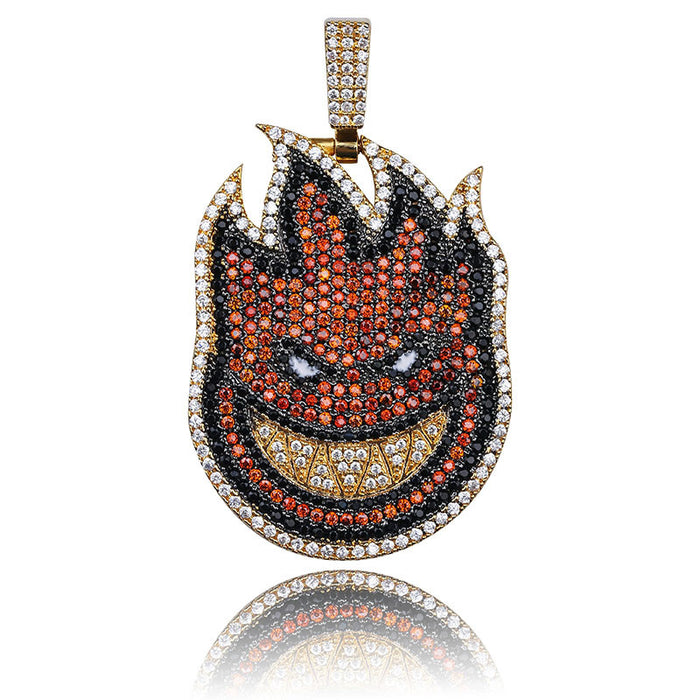 La flame reversed travis scott pendant necklace chain new jewelry kylie jenner astroworld