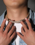 curb cuban link 10mm diamond necklace chain fully iced custom clasp diamond ifandco