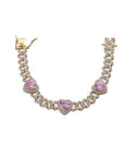 Fully iced Bubble heart shape cuban link diamond bracelet White Gold cardib hip hop fashion rapper celebrities jewelery jewelers