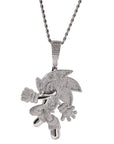 Sonic the Hedgehog Fully Iced diamond Pendant Diamond free necklace chain ifandco