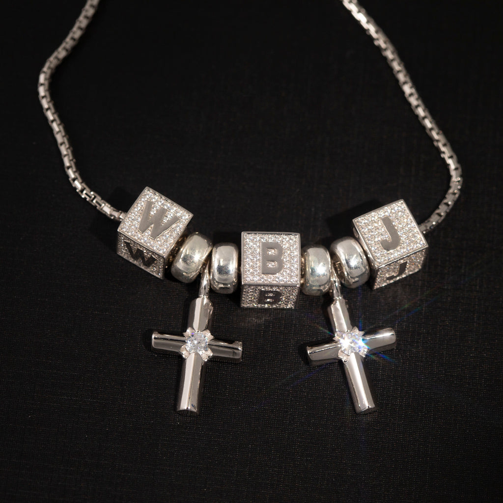 baby block letter custom necklace chain choker jesus is king kanye west rhude virgil off white