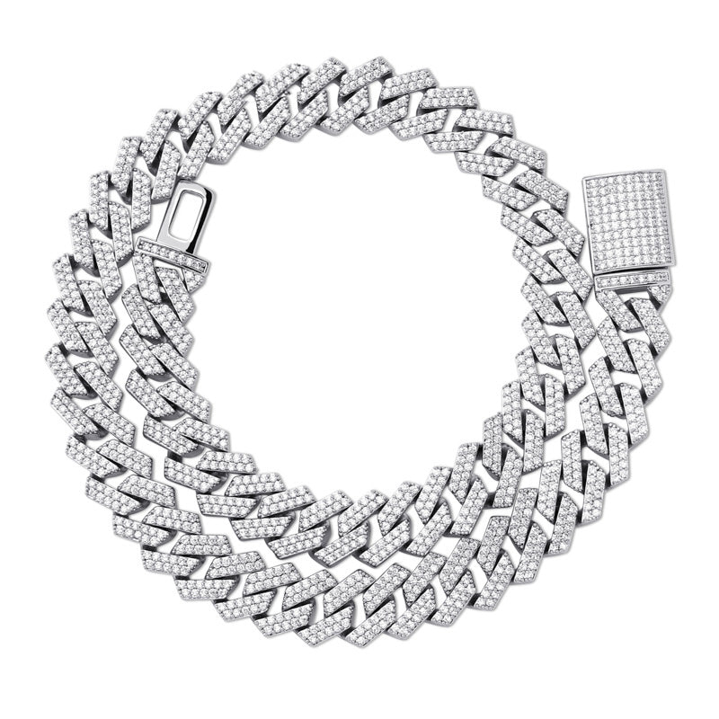 curb cuban link 14mm necklace chain fully iced custom clasp diamond ifandco