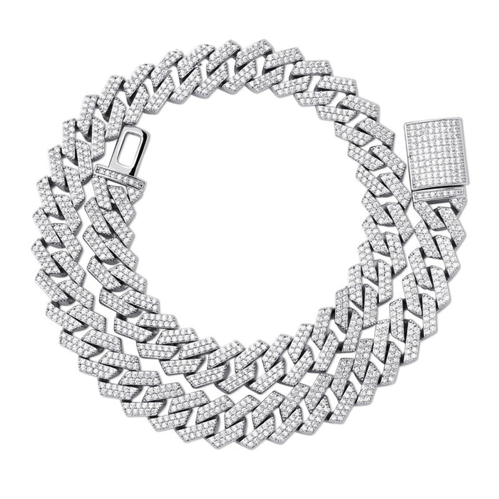 curb cuban link 14mm necklace chain fully iced custom clasp diamond ifandco