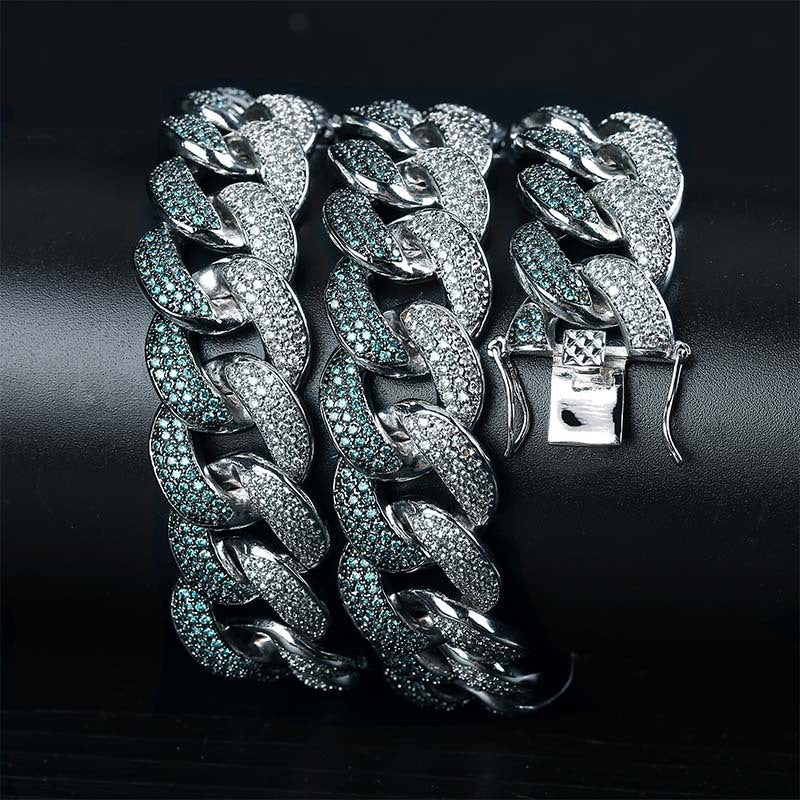 two tone miami cuban link bracelet blueface diamond gold buy travis scott
