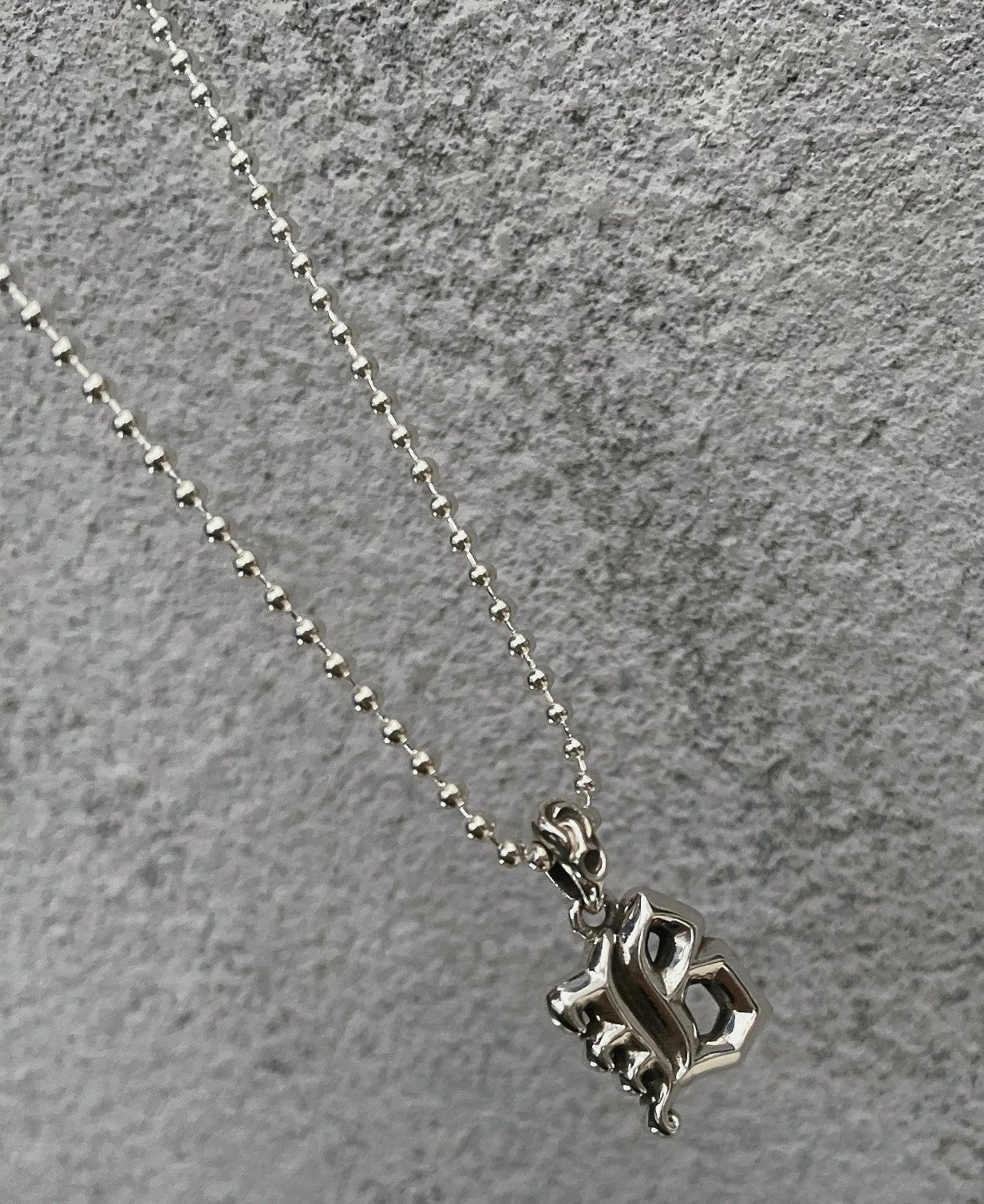 Custom Gothic font A-Z alphabet letter 925 silver pendant necklace buy not chrome