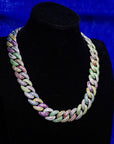 20mm glow in the dark enamel cuban link necklace chain as seen on Travis Scott Melted Utopia dream