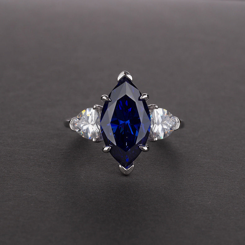 Three Stone Marquise Diamond tourmaline Engagement Rings kylie jenner ring travis scott