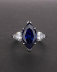 Three Stone Marquise Diamond tourmaline Engagement Rings kylie jenner ring travis scott