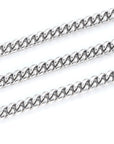 8mm plain cuban link necklace chain solid silver white gold vermil cuban links