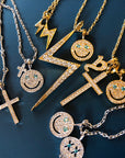 EYEFUNNY smiling face pendant necklace chain diamond vvs アイファニー POGGY KIM JONES VIRGIL JBALVIN