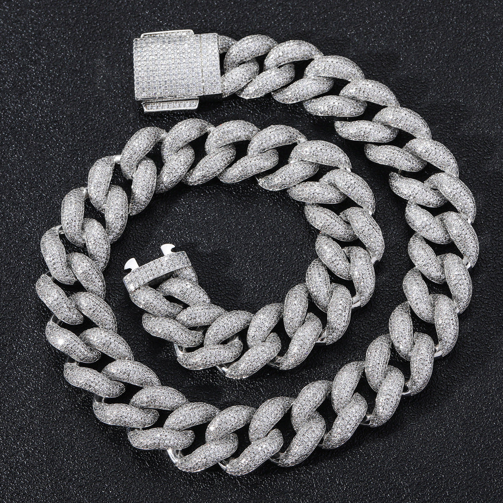 18mm rounded bubble cuban links necklace/bracelet chain 3D diamons vvs ifandco shopgld