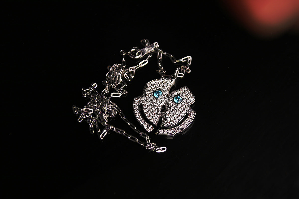 EYEFUNNY broken smiling face pendant necklace chain diamond vvs アイファニー POGGY KIM JONES VIRGIL JBALVIN