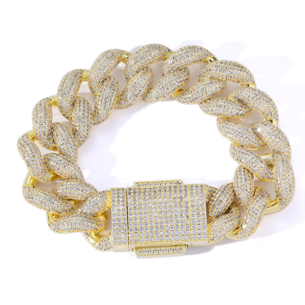 18mm rounded bubble cuban links necklace/bracelet chain 3D diamons vvs ifandco shopgld