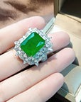 asap rocky vlone green Emerald Cut Ring engagement rare vvs jeweler diamond tyler the creator