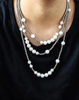 Asap Rocky pearl necklace with beads vlone playboi carti jeweler diamond gold