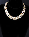 20mm gucci link cuban link combo necklace chain custom clasp diamond shopgld gold