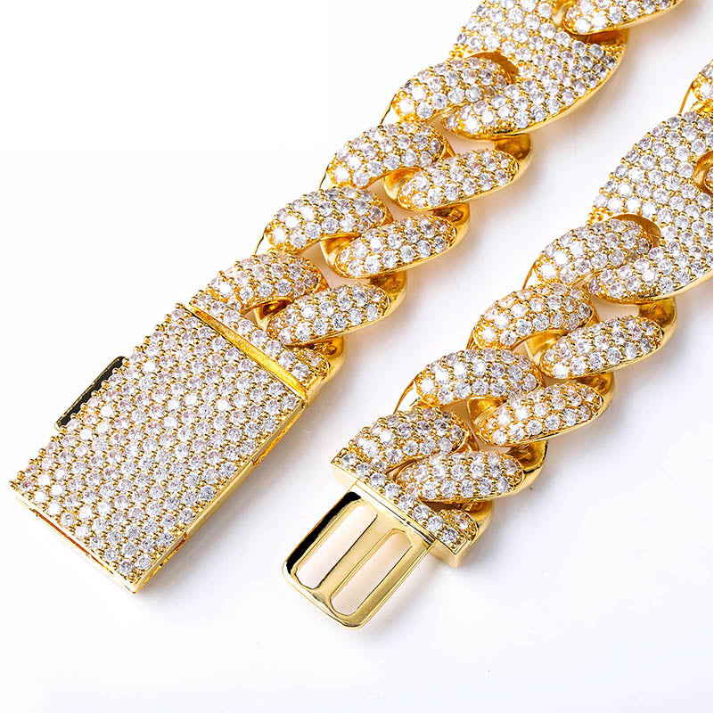 20mm gucci link cuban link combo necklace chain custom clasp diamond shopgld gold