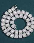 baguette diamond round stone tennis links bracelet necklace chain white gold yellow gold baller rappers nba fashion nova