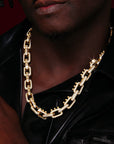Playboi Carti spiked links necklace cuban link fully iced diamond vvs vlone asap rocky
