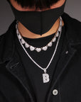 Fully iced interlaced heart 3D links necklace chain egan Thee Stallion hip hop jewelry celebrities jewelers diamond necklace bracelet ankle ring