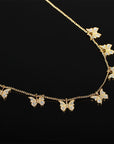 Farfetch Eyefunny diamond butterfly pendant choker necklace 