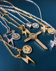 eyefunny smiling face thunder pendant necklace chain diamond jbalvin kim jones clot virgil offwhite