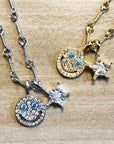 EYEFUNNY smiling face pendant necklace chain diamond vvs アイファニー POGGY KIM JONES VIRGIL JBALVIN