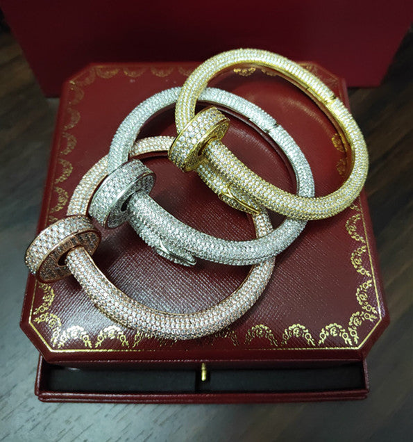 juste un clou fully iced nail bangle bracelet diamond vvs cartier ifandco