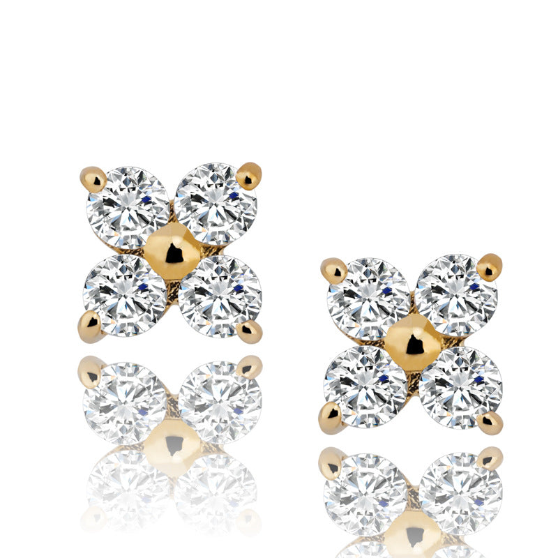 diamond stud earrings yellow gold vvs ifandco custom jewelers 
