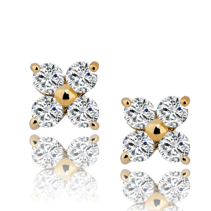 diamond stud earrings yellow gold vvs ifandco custom jewelers 