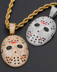 Jason mask Friday the 13th diamond fully iced pendant & necklace with free matching chain included.